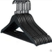 Elegant Set of 10 Black Solid Wood Non-Slip Wardrobe Hangers