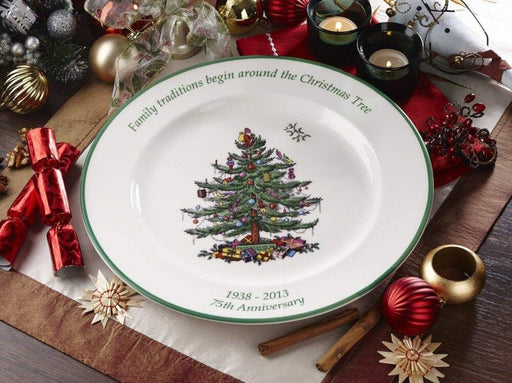 Elegant Holiday Ceramic Plates - Charming Set of 4