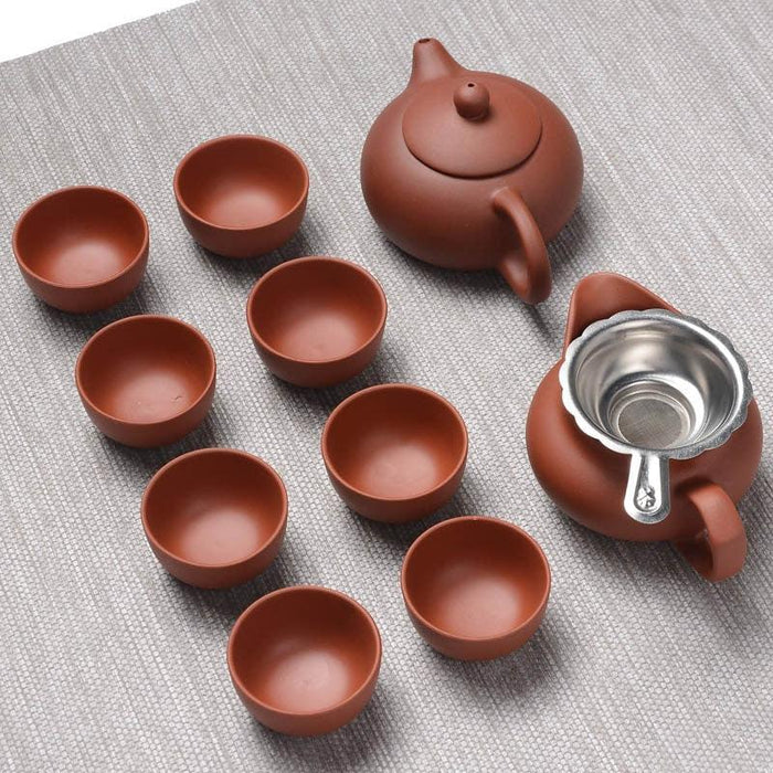 Zen Purple Clay Tea Set - Handmade Teapot and Tea Cup Collection