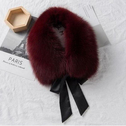 Luxurious Raccoon Dog Fur Ribbon Stole for Winter Elegance