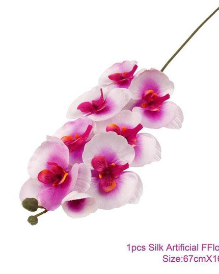 Elegant Silk Flower Arrangement with Butterfly Orchids and Mini Roses - Luxurious Botanical Display