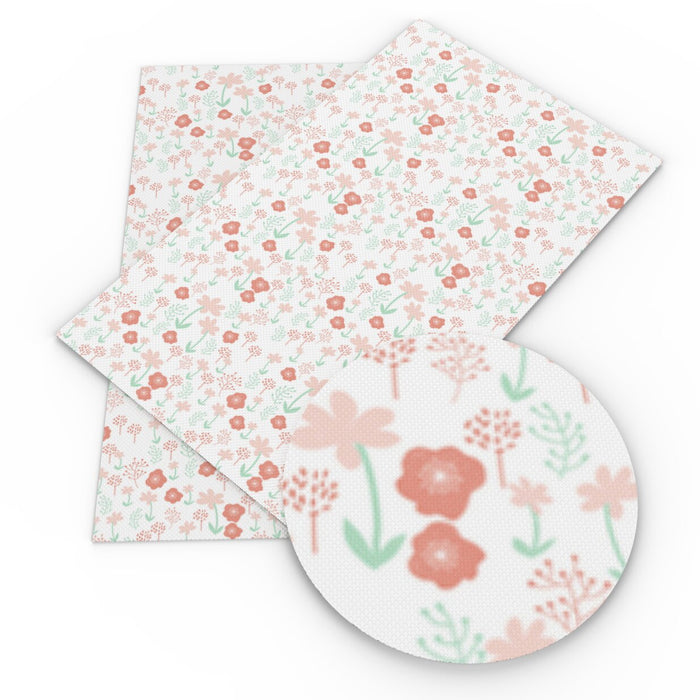 Floral Faux Leather Fabric - Ideal for Crafting & DIY Enthusiasts
