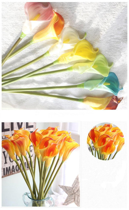 5pcs of Real Touch Calla Lily Flowers - Wedding Decoration Bouquet