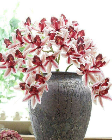 Emerald Orchid Silk Flowers - Stunning Artificial 3D Blooms for Chic Home Decoration