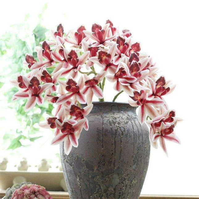 Emerald Orchid Silk Flowers - Stunning Artificial 3D Blooms for Chic Home Decoration