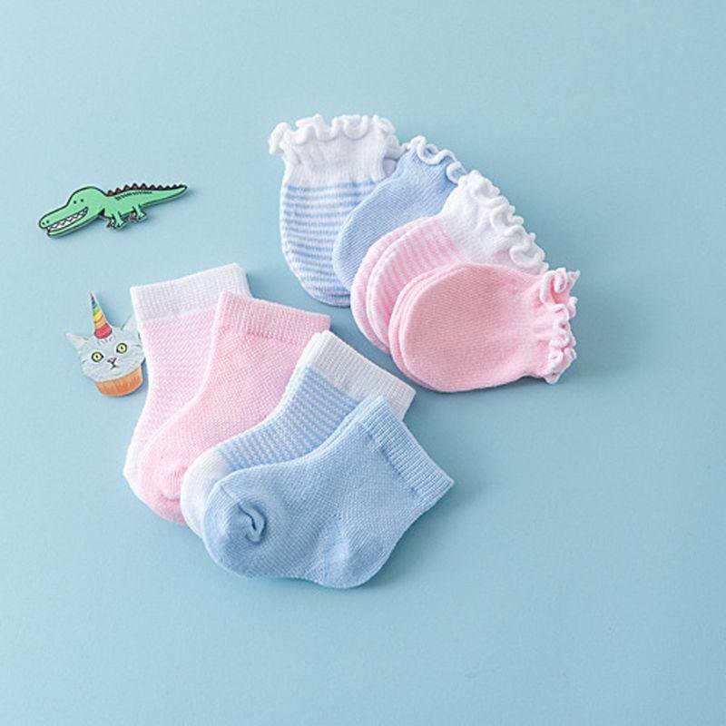 Cozy Cotton Baby Gloves and Socks Set: Gentle Protection for Newborns