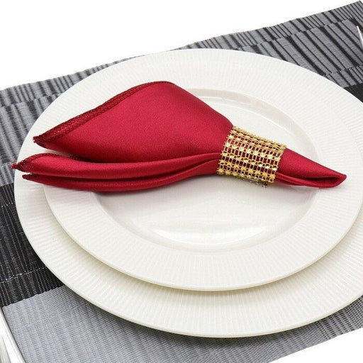 Set of 50pcs Satin Fabric Handkerchief Napkins - Perfect for Christmas, Weddings and Parties - Très Elite