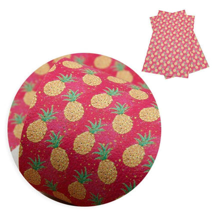 Elegant Floral Print Synthetic Leather Crafting Fabric - 20*33cm Premium Quality for Creative Projects