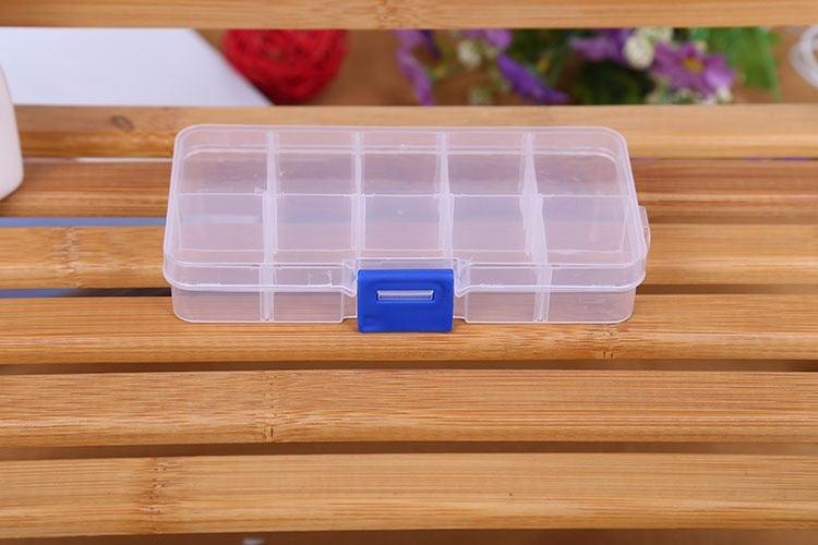 Clear Plastic Organizer with Adjustable Dividers for Jewelry, Crafts, and Tools