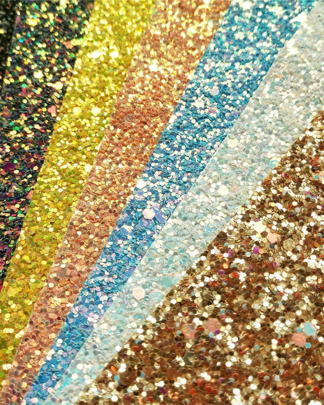Glistening Gem Star Chunky Glitter Faux Leather - Premium Crafting Vinyl