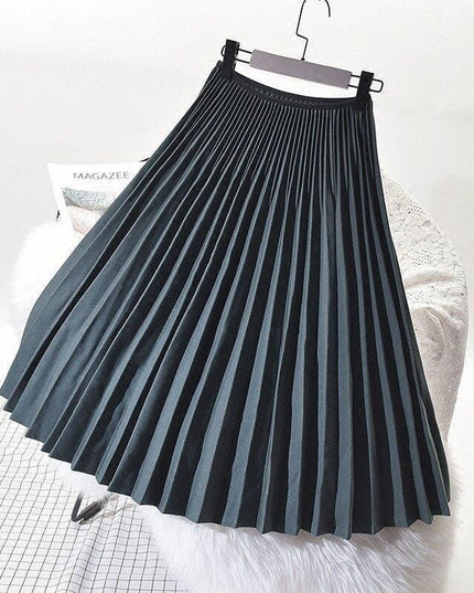 Chic White Pleated Midi Skirt - A Timeless Staple for Style-Conscious Women