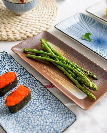 Stunning 9.8-Inch Rectangular Japanese Ceramic Sushi Platter