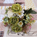 Elegant Vintage Silk Rose and Hydrangea Bouquet with Small Flowers