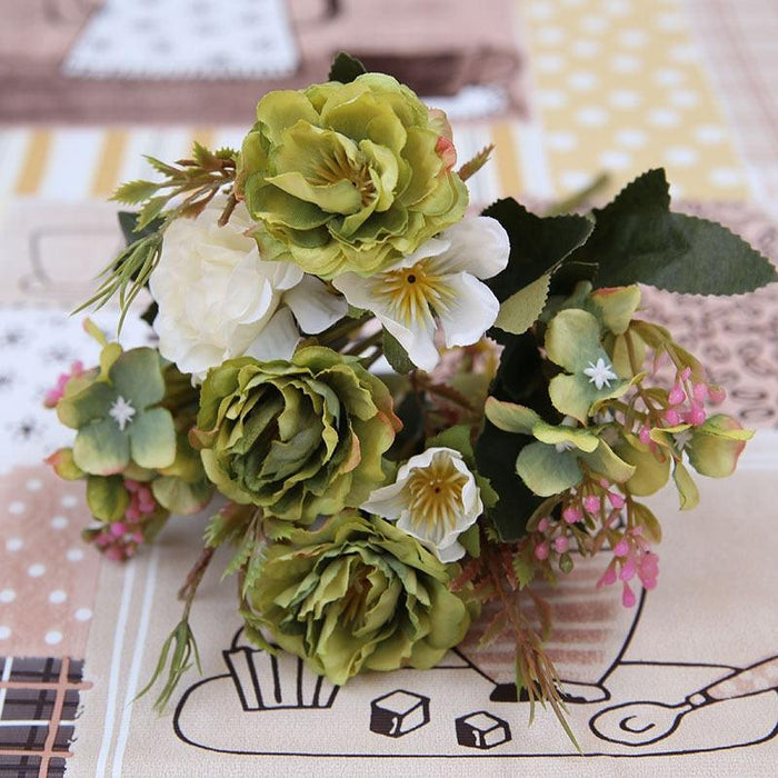 Vintage Peony Silk Artificial Flowers Set - Transform Your Space with Timeless Elegance