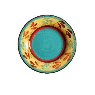 Artisanal European Charm: Hand-Painted Ceramic Plates for Elegant Dining
