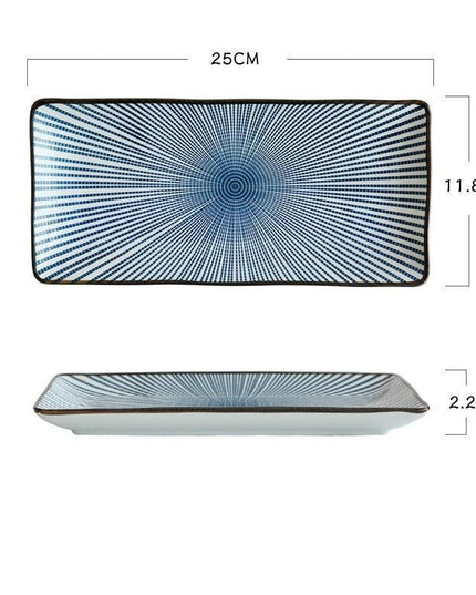 Stunning 9.8-Inch Rectangular Japanese Ceramic Sushi Platter