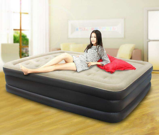 Premium Black Inflatable Sofa Bed for Luxurious Comfort and Versatility
