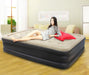 Inflatable Black Flocked PVC Lounge Sofa Bed with Elegant Design