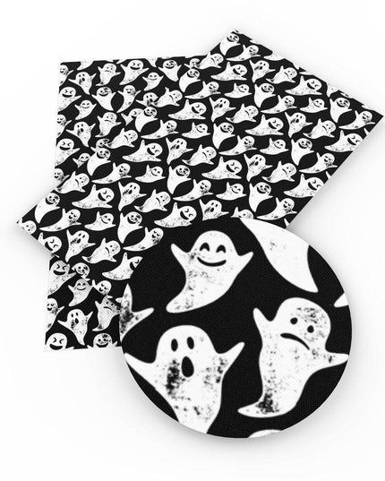 Hauntingly Fun Cartoon Halloween Character Synthetic Leather Fabric - 20*33cm