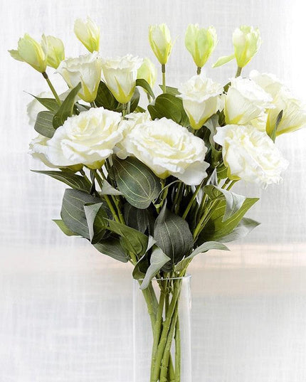 Deluxe 70cm Trigeminal Eustoma Silk Flower Bouquet - Lifelike Elegance