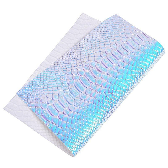Iridescent Crocodile Grain Faux Leather Sheet - Crafting Material (29x21cm)