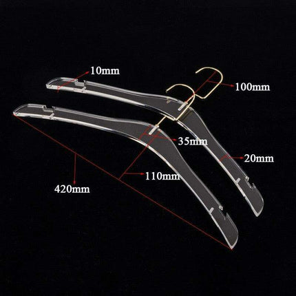 Stylish Acrylic Hanger Set with Attached Hanging Bar for Closet Organization