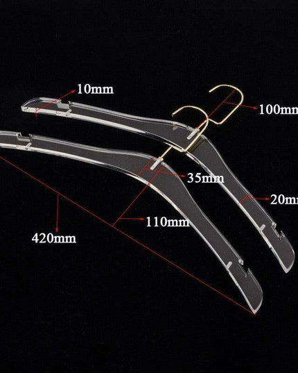 Stylish Acrylic Hanger Set with Attached Hanging Bar for Closet Organization