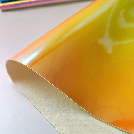 Radiant Holographic Mirror PU Leather Crafting Sheet