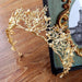 Golden Dragonfly Rhinestone Crown Headband for Brides: Regal Baroque Bridal Crown