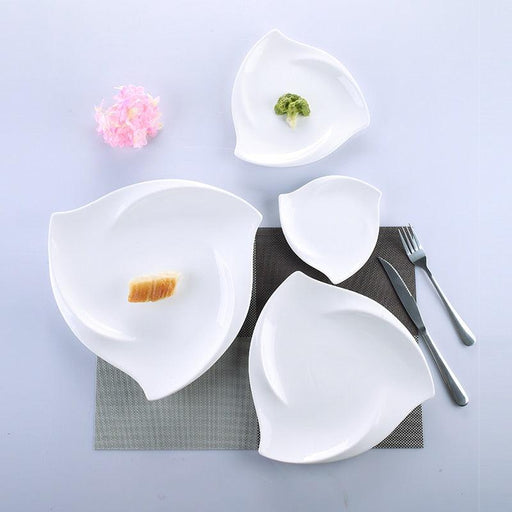 Opulent White Porcelain Whirlwind Serving Dish Set