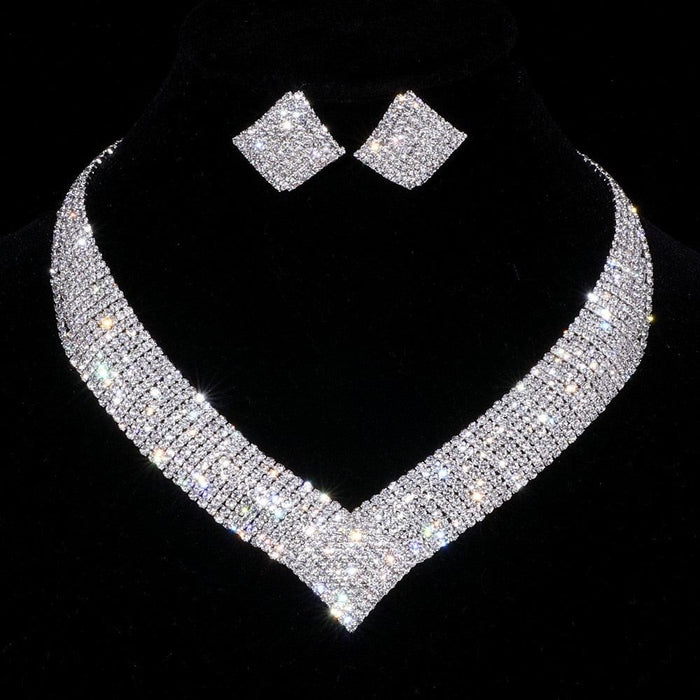 Sparkling Crystal and Rhinestone Bridal Jewelry Set