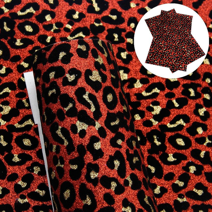 Leopard Sparkle Velvet Fabric Bundle for Stylish DIY Projects