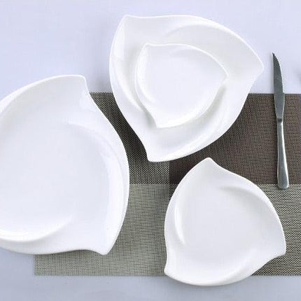 Sophisticated White Swirl Porcelain Serving Dish Ensemble