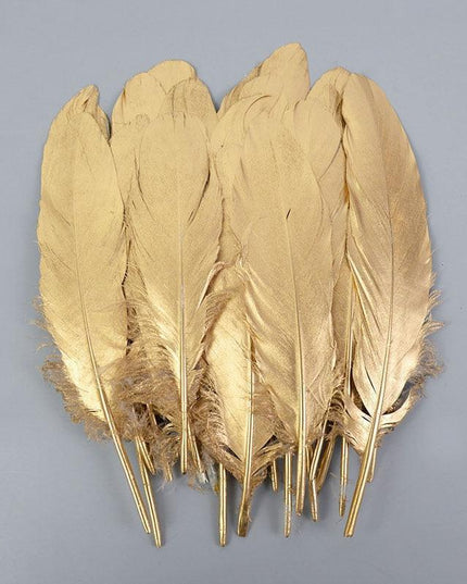 Glamorous Gold-Tipped Feather Craft Set for Elegant Event Enhancements