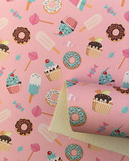 Chic Bow-knot Faux Leather Fabric in Elegant Apple Lychee for Creative Crafts