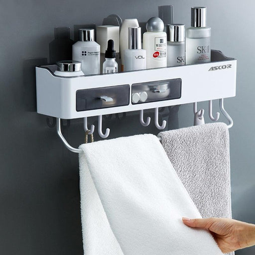 Detachable Wall-Mount Shower Caddy with No-Drill Installation