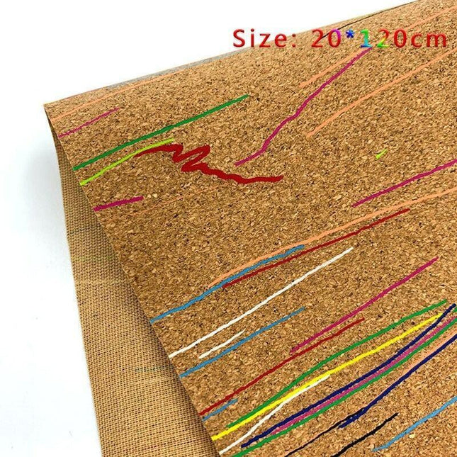 Printed Cork Leather Crafting Fabric - 20cm x 120cm for DIY Projects