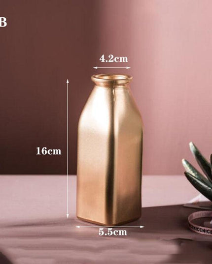 Exquisite Golden Glass Vase: Transform Your Home with Elegance