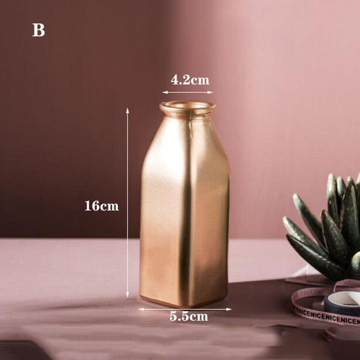 Elegant Golden Glass Vase: Elevate Your Home Decor with Style