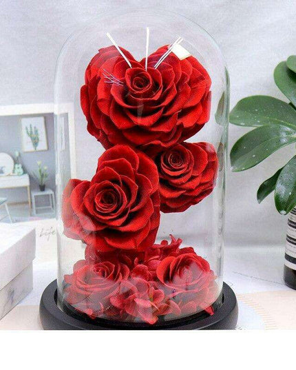 Timeless Beauty: Little Prince Eternal Rose in Glass Dome - A Cherished Decorative Piece and Meaningful Gift