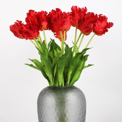 Luxurious Parrot Tulip Silk Flowers - Exquisite Artificial Blooms for Special Occasions