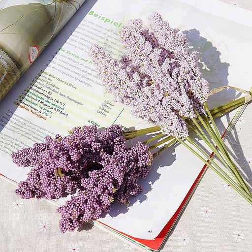 6-Piece Bundle PE Lavender Artificial Flower Wall Decoration Bouquet