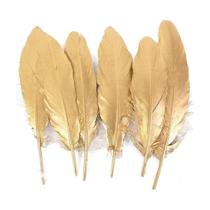 Glamorous Gold-Tipped Feather Craft Set for Elegant Event Enhancements