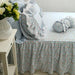 Elegant Plaid Print Cotton Bedding Set with Lace Ruffle