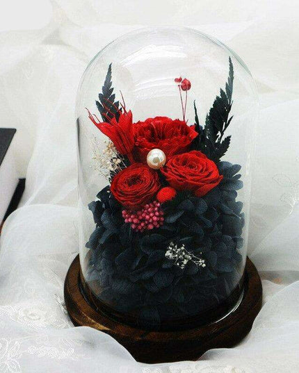 Eternal Charm: Luxurious Rose in Glass Dome Display