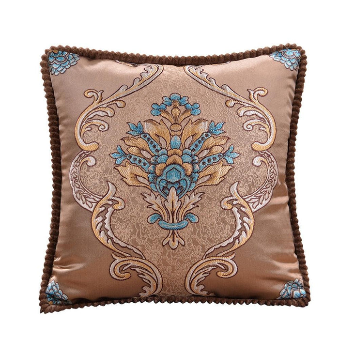 Elegant Handmade Beaded Jacquard Pillow Cover - Stylish Home Decor Accent 48x48cm