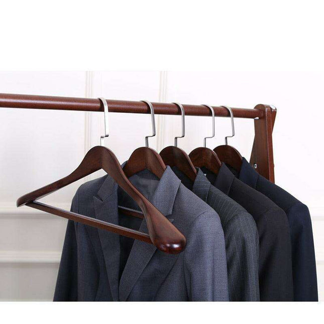 Sophisticated Botanica Lotus Wood Suit Hanger Collection with Wide Shoulders and Non-Slip Bar
