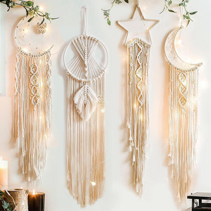 Moonlit Dreams Macrame Wall Hanging - Handcrafted Eco-Conscious Bohemian Decor