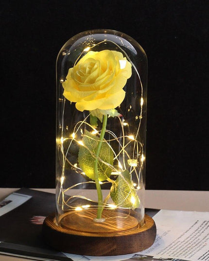 Eternal Rose LED Glass Dome for Enchanting Decor