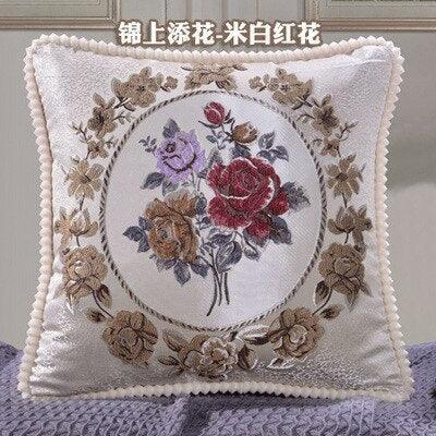 Floral Elegance Handcrafted Decorative Pillow Cover